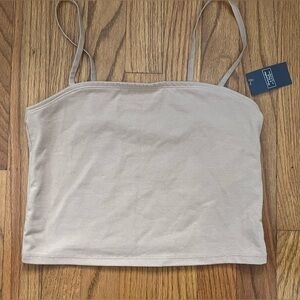 NWT Abercrombie & Fitch Beige Spaghetti Strap Tank Top